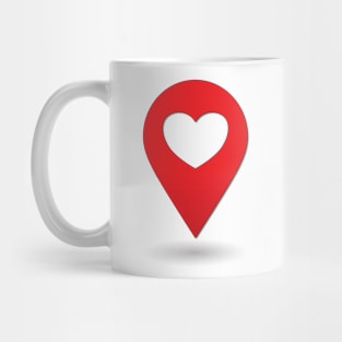 Heart Location Icon - light background Mug